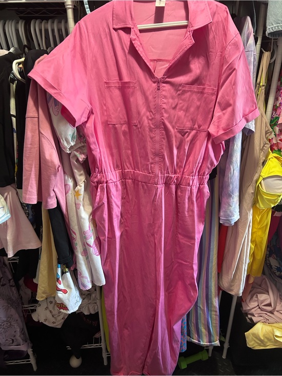 Smash + Tess Pants - Smash + Tess Bright Pink Short-Sleeve Jumpsuit Romper
